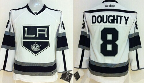 Personalized Youth Los Angeles Kings #8 Drew Doughty White Jersey