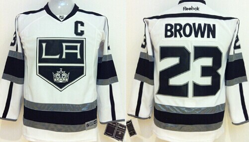Personalized Youth Los Angeles Kings #23 Dustin Brown White Jersey