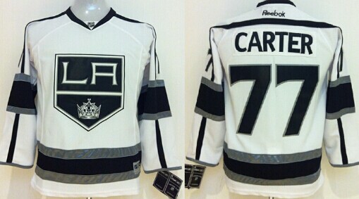 Personalized Youth Los Angeles Kings #77 Jeff Carter White Jersey