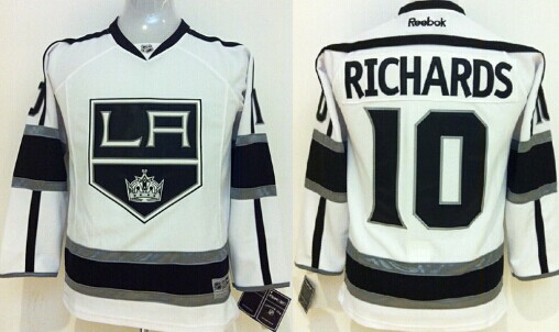 Personalized Youth Los Angeles Kings #10 Mike Richards White Jersey