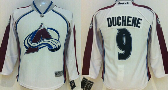 Personalized Colorado Avalanche #9 Matt Duchene White Youth Jersey