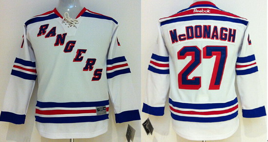 Personalized Youth New York Rangers #27 Ryan Mcdonagh White Jersey