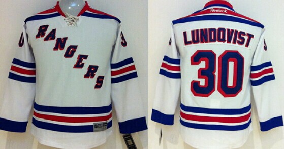 Personalized Youth New York Rangers #30 Henrik Lundqvist White Jersey