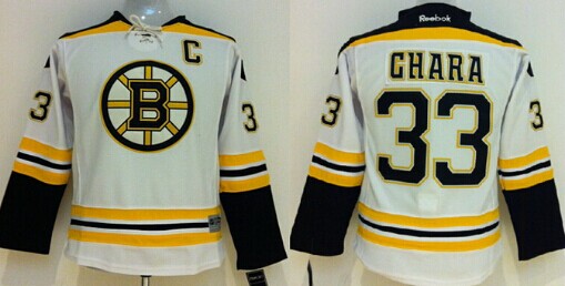 Personalized Youth Boston Bruins #33 Zdeno Chara White Jersey