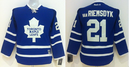 Personalized Youth Toronto Maple Leafs #21 James van Riemsdyk Blue Jersey