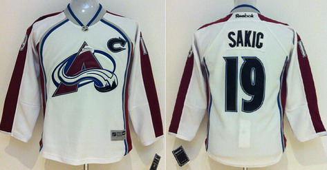 Personalized Colorado Avalanche #19 Joe Sakic White Youth Jersey