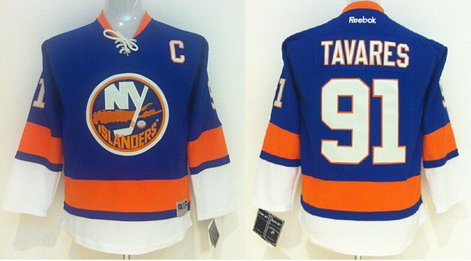 Personalized Youth New York Islanders #91 John Tavares Light Blue Jersey