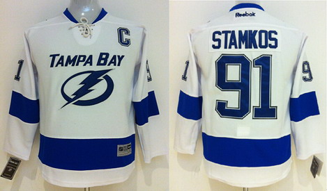 Personalized Youth Tampa Bay Lightning #91 Steven Stamkos New White Jersey