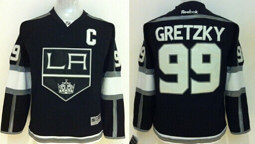 Personalized Youth Los Angeles Kings #99 Wayne Gretzky Black Jersey