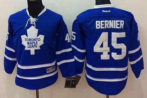 Personalized Youth Toronto Maple Leafs #45 Jonathan Bernier Blue Jersey