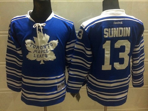 Personalized Youth Toronto Maple Leafs #13 Mats Sundin 2014 Winter Classic Blue Jersey