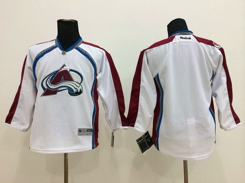 Personalized Colorado Avalanche Blank White Youth Jersey