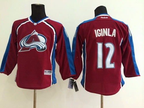 Personalized Colorado Avalanche #12 Jarome Iginla Red Youth Jersey