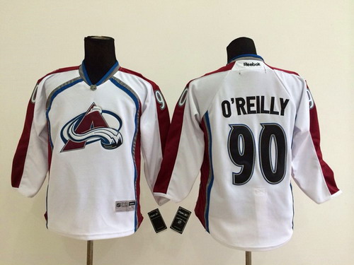 Personalized Colorado Avalanche #90 Ryan O’Reilly White Youth Jersey
