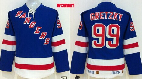 Personalized Women’s New York Rangers #99 Wayne Gretzky Light Blue Throwback CCM Womens Jersey