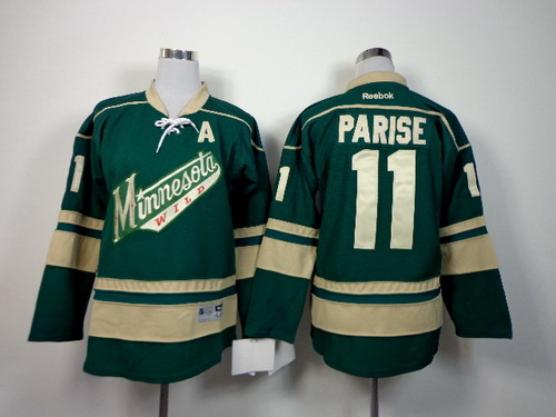 Personalized Youth Minnesota Wild #11 Zach Parise Green Third Jersey
