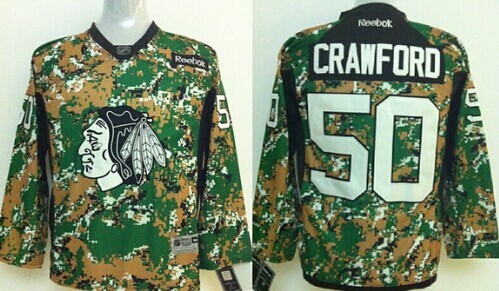 Personalized Youth Chicago Blackhawks #50 Corey Crawford 2014 Camo Jersey
