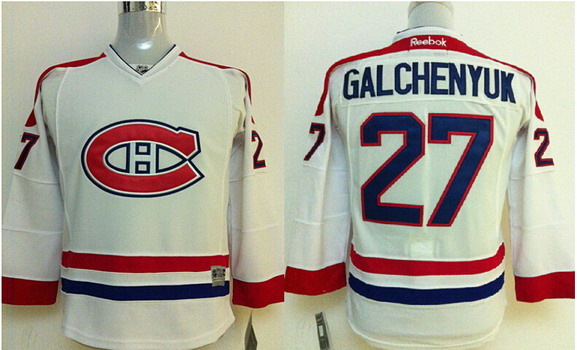 Personalized Youth Montreal Canadiens #27 Alex Galchenyuk White Jersey