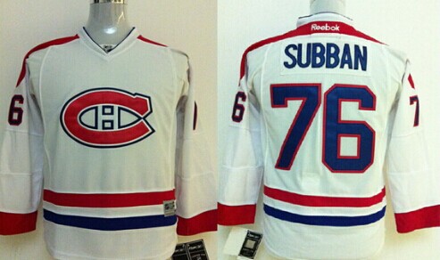 Personalized Youth Montreal Canadiens #76 P.K. Subban White Jersey
