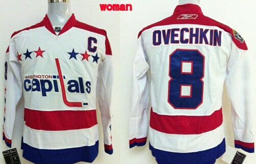 Personalized Women’s Washington Capitals #8 Alex Ovechkin White Third Jersey