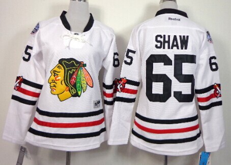 Personalized Women’s Chicago Blackhawks #65 Andrew Shaw 2015 Winter Classic White Jersey