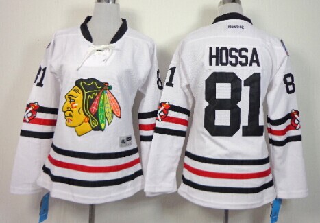 Personalized Women’s Chicago Blackhawks #81 Marian Hossa 2015 Winter Classic White Jersey