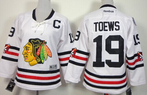 Personalized Youth Chicago Blackhawks #19 Jonathan Toews 2015 Winter Classic White Jersey