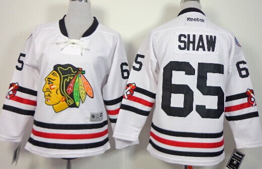 Personalized Youth Chicago Blackhawks #65 Andrew Shaw 2015 Winter Classic White Jersey