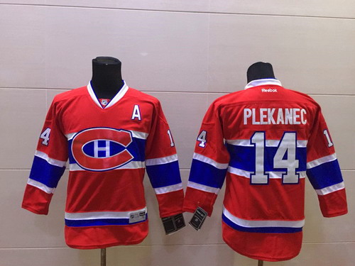 Personalized Youth Montreal Canadiens #14 Tomas Plekanec Red Jersey