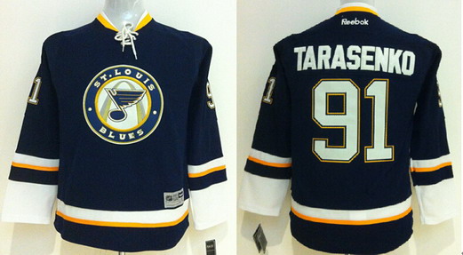 Personalized Youth St. Louis Blues #91 Vladimir Tarasenko Navy Blue Third Jersey