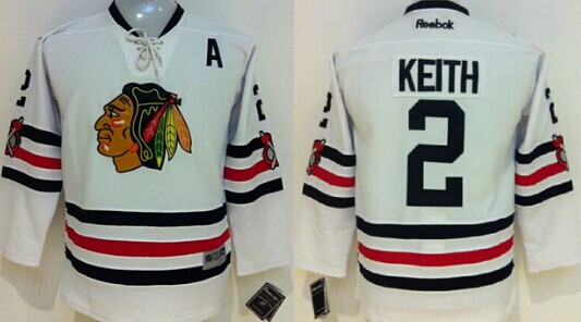 Personalized Youth Chicago Blackhawks #2 Duncan Keith 2015 Winter Classic White Jersey