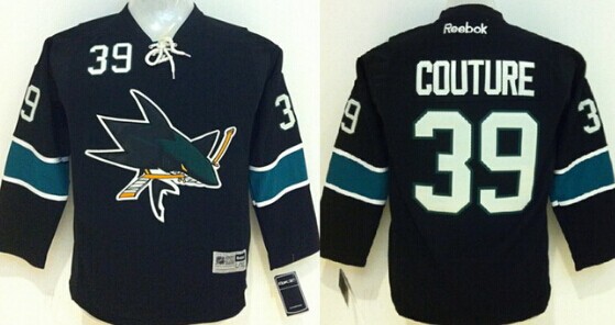 Personalized Youth San Jose Sharks #39 Logan Couture Black Third Jersey