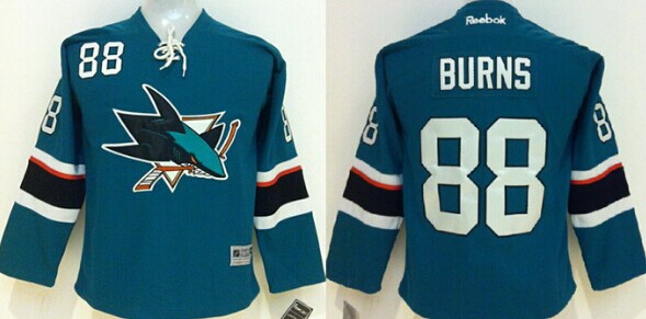 Personalized Youth San Jose Sharks #88 Brent Burns 2014 Blue Jersey