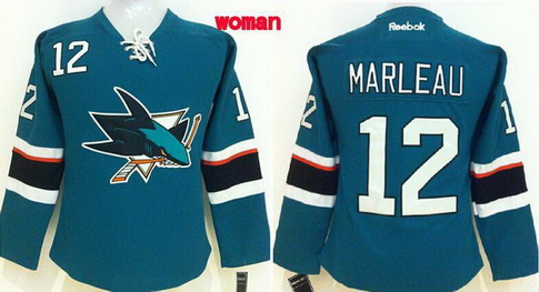 Personalized Women’s San Jose Sharks #12 Patrick Marleau 2014 Blue Jersey
