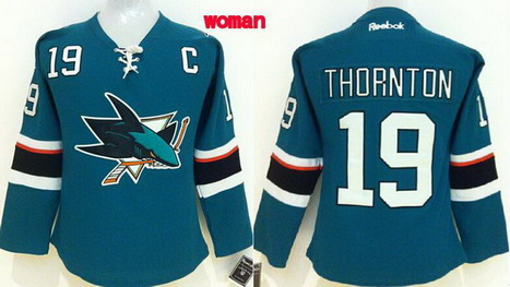 Personalized Women’s San Jose Sharks #19 Joe Thornton 2014 Blue Jersey