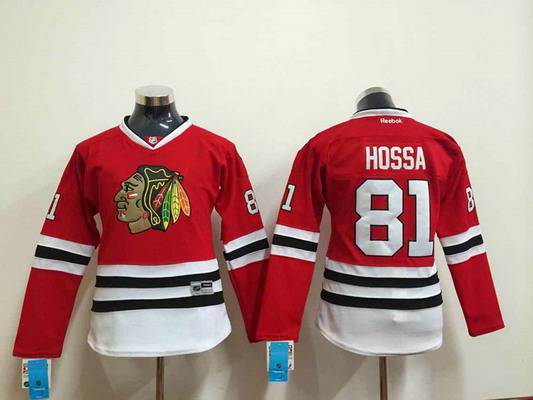 Personalized Women’s Chicago Blackhawks #81 Marian Hossa Red Jersey