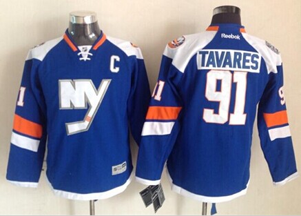 Personalized Youth New York Islanders #91 John Tavares 2014 Stadium Series Blue Jersey
