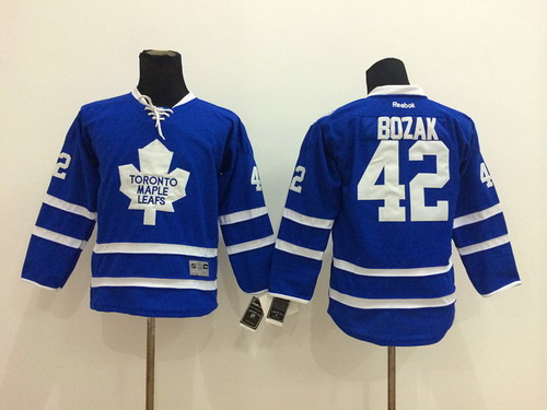 Personalized Youth Toronto Maple Leafs #42 Tyler Bozak Blue Jersey