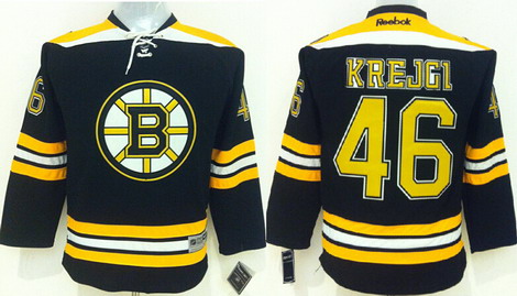 Personalized Youth Boston Bruins #46 David Krejci Black Jersey
