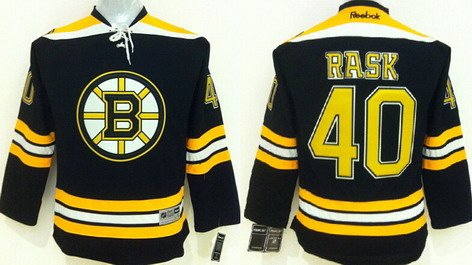 Personalized Youth Boston Bruins #40 Tuukka Rask Black Jersey