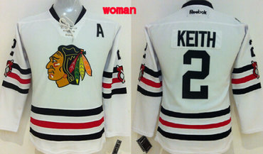 Personalized Women’s Chicago Blackhawks #2 Duncan Keith 2015 Winter Classic White Jersey