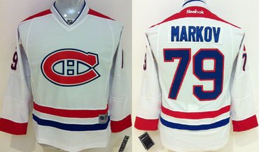 Personalized Youth Montreal Canadiens #79 Andrei Markov White Jersey