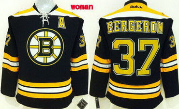 Personalized Women’s Boston Bruins #37 Patrice Bergeron Black Jersey