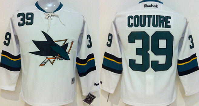Personalized Youth San Jose Sharks #39 Logan Couture 2014 White Jersey