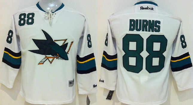 Personalized Youth San Jose Sharks #88 Brent Burns 2014 White Jersey