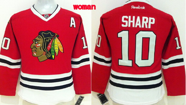 Personalized Women’s Chicago Blackhawks #10 Patrick Sharp Red Jersey