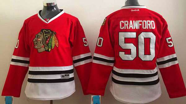 Personalized Women’s Chicago Blackhawks #50 Corey Crawford Red Jersey