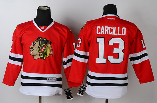 Personalized Youth Chicago Blackhawks #13 Daniel Carcillo Red Jersey