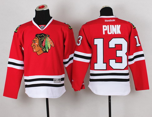 Personalized Youth Chicago Blackhawks #13 CM Punk Red Jersey