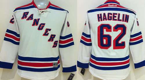 Personalized Youth New York Rangers #62 Carl Hagelin White Jersey